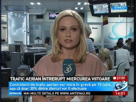 Trafic aerian &icirc;ntrerupt miercurea viitoare. Angajaţii ROMATSA intră &icirc;n GREVĂ