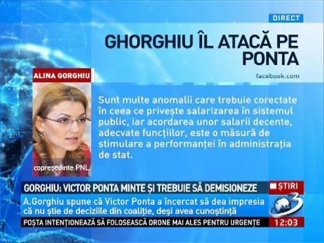 Alina Gorghiu: Victor Ponta minte şi trebuie să demisioneze!