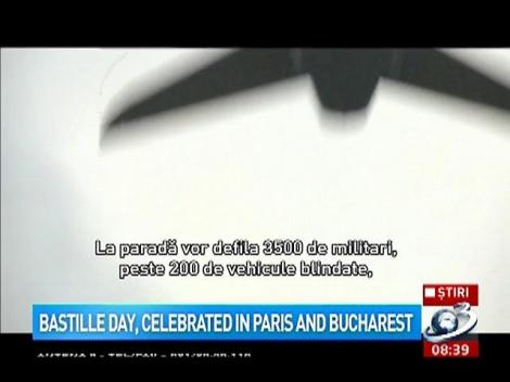 Bastille Day, celebrated in Paris and Bucharest