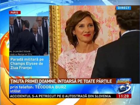 Ţinuta primei doamne, &icirc;ntoarsă pe toate părţile