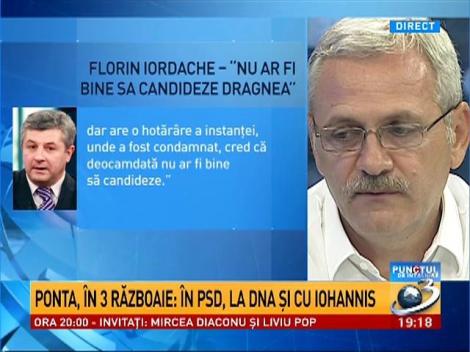 Punctul de &Icirc;nt&acirc;lnire. Liviu Dragnea: Victor Ponta a greşit prin renunţarea la conducerea partidului