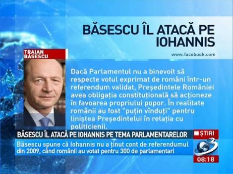 Traian Băsescu, atac dur la adresa lui Klaus Iohannis. "A abdicat fără să fie rege"