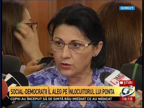 Ecaterina Andronescu, despre interimatul la PSD: Întotdeauna e mai potrivit cel care câştigă cele mai multe voturi