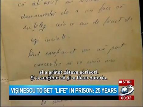 Vişinescu to get "life" in prison: 25 years