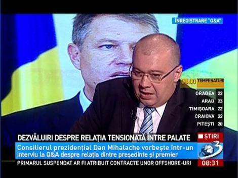 Consilierul prezidenţial Dan Mihalache, dezvăluiri la Q&A despre relaţia tensionată dintre palate