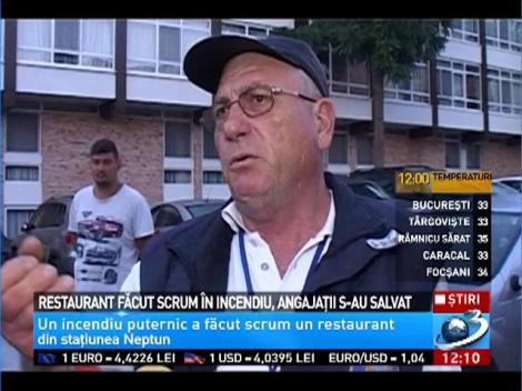 Restaurant făcut scrum &icirc;n incendiu, angajaţii s-au salvat