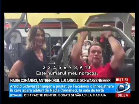 Nadia Comăneci, antrenorul personal al lui Arnold Schwarzenegger