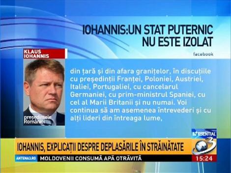 Iohannis, explicaţii despre deplasările în străinătate