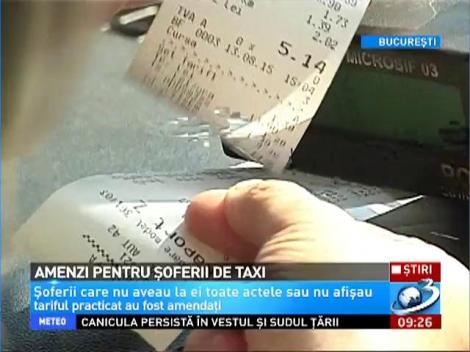 Amenzi pentru şoferii de taxi din Capitală