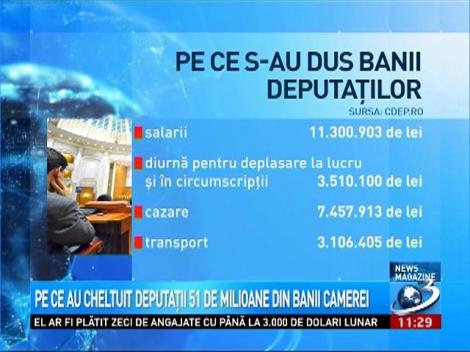 Pe ce au cheltuit deputaţii 51 de milioane din banii Camerei