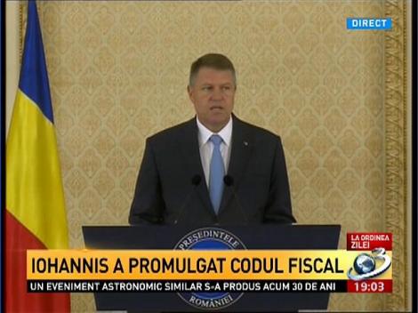 Klaus Iohannis a promulgat Codul Fiscal