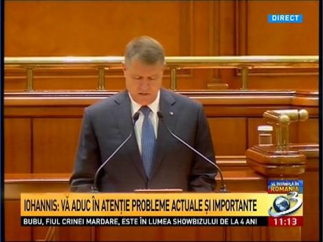 Preşedintele Klaus Iohannis se adresează Parlamentului