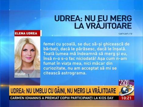 Elena Udrea: Nu umblu cu găini, nu merg la vrăjitoare