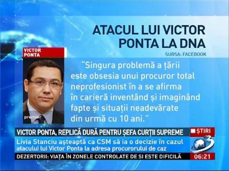 Ponta, replică dură pentru şefa Curţii Supreme