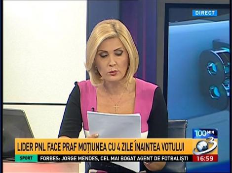 100 de Minute: Lider PNL face praf moţiunea cu 4 zile &icirc;nainte votului
