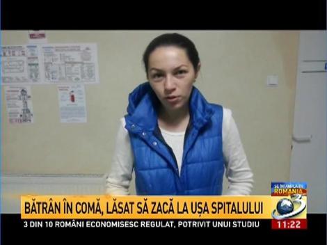 Bătrân în comă, lăsat să zacă la uşa spitalului