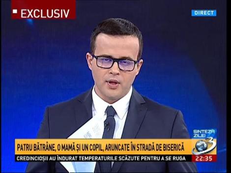 Sinteza zilei. Patru bătr&acirc;ne, o mamă şi un copil, aruncate &icirc;n stradă de biserică