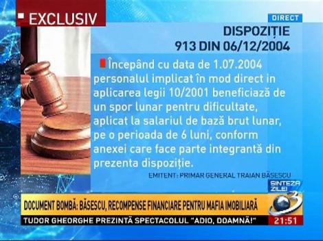 Sinteza zilei: Băsescu, recompense financiare pentru mafia imobiliară