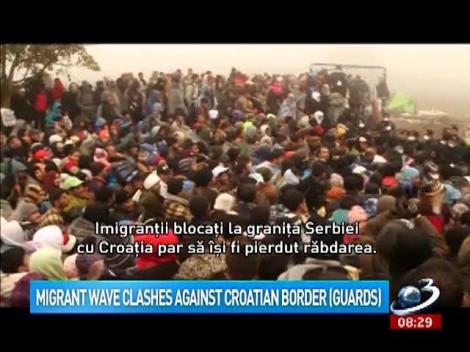 Migrant wave clashes against croatian border (guards)
