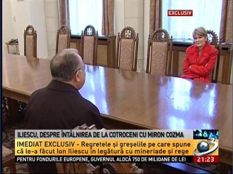 Exclusiv! Iliescu, despre &icirc;nt&acirc;lnirea de la Cotroceni cu Miron Cozma