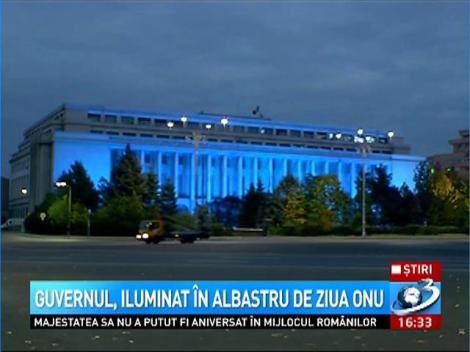 Guvernul, iluminat &icirc;n albastru de ziua ONU