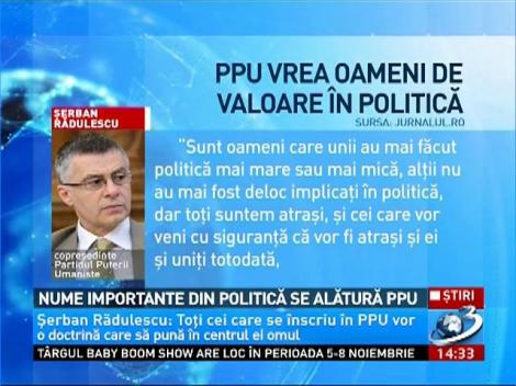 Nume importante din politică se alătură PPU