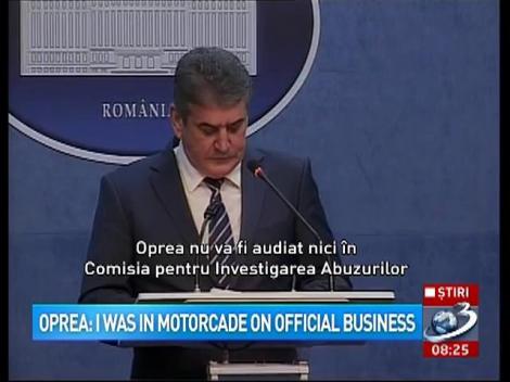 Oprea: I was in motorcade on official business