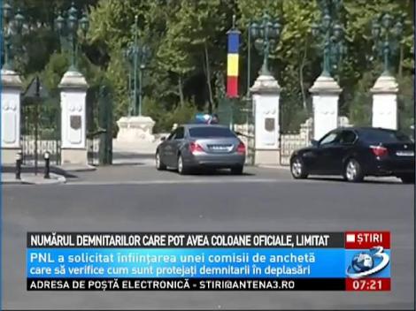 Numărul demnitarilor care pot avea coloane oficiale, limitat