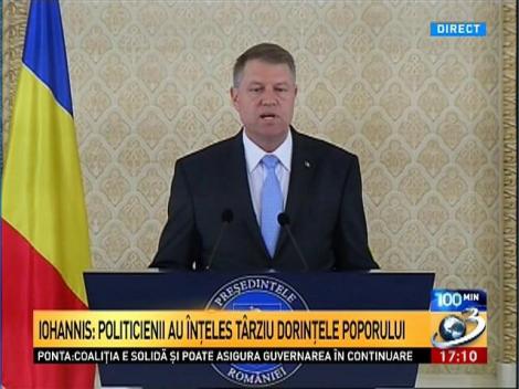 Klaus Iohannis: Aseară, indignarea românilor s-a transformat într-o revoltă autentică