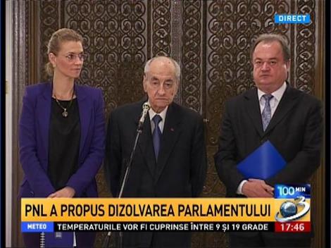 PNL a propus dizolvarea Parlamentului