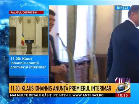 Iohannis va anunţa premierul interimar la 11.30