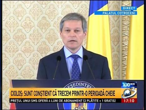 Dacian Ciolos, primele declaratii in calitate de premier desemnat