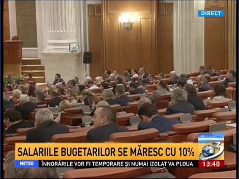 Salariile bugetarilor se măresc cu 10%