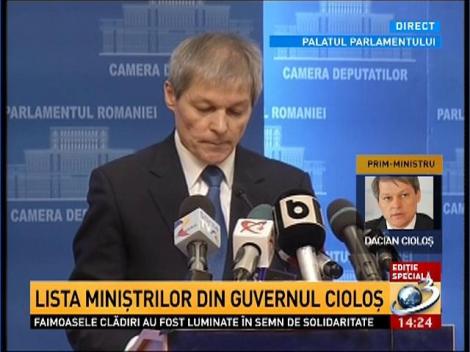 Lista completă a cabinetului Cioloş