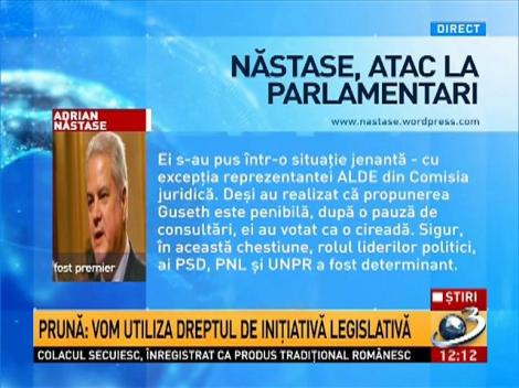 Năstase, atac la parlamentari