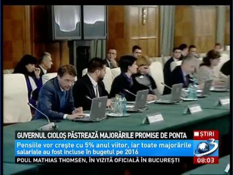 Guvernul Cioloş păstrează majorările promise de Ponta