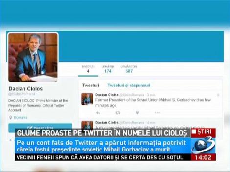 Glume proaste pe Twitter &icirc;n numele lui Cioloş