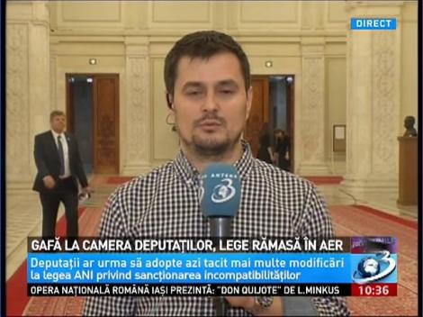 Gafă la Camera Deputaţilor. Lege rămasă în aer