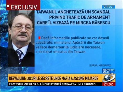 Taiwanul a anchetat un scandal privind un posibil trafic de armament care l-a vizat pe Mircea Băsescu