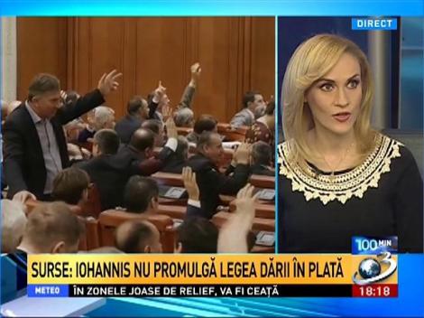 Klaus Iohannis trimite spre reexaminare Legea dării &icirc;n plată