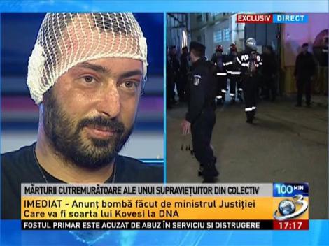 Supraviețuitor din Colectiv: C&acirc;nd respiram, scoteam fum negru