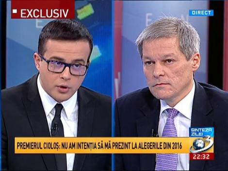 Dacian Cioloş: Nu am intenţia să mă prezint la alegerile din 2016