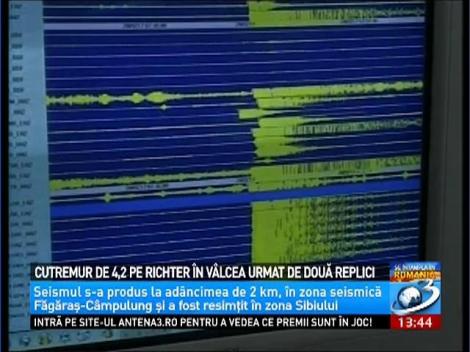 Cutremur de 4,2 pe Richter în Vâlcea urmat de două replici