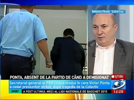 Ponta, absent de la partid de c&acirc;nd a demisionat