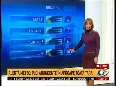 Alertă meteo: Ploi abundente &icirc;n aproape toată ţara