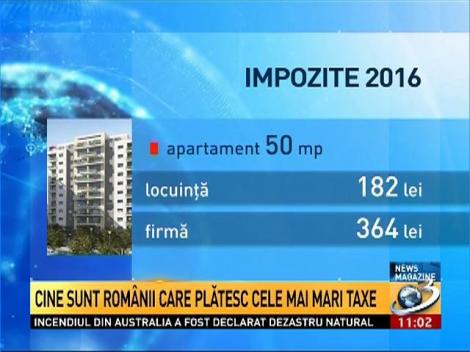 Cine sunt românii care plătesc cele mai mari taxe în 2016
