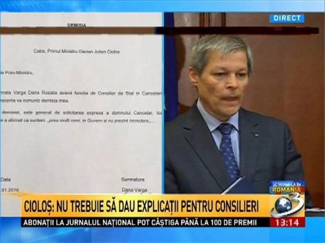 Dacian Cioloș, după acuzațiile de discriminare de la Guvern: Nu trebuie să dau explicații pentru consilieri