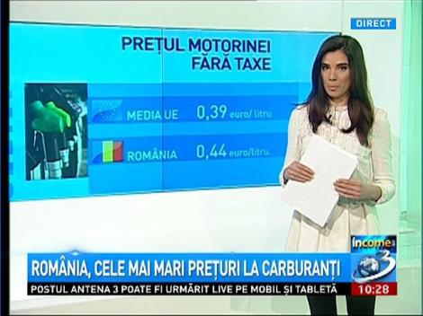 România, cele mai mari preţuri la carburanţi