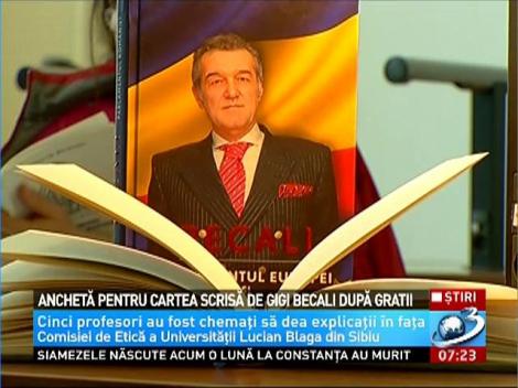 Anchetă pentru cartea scrisă de Gigi Becali după gratii