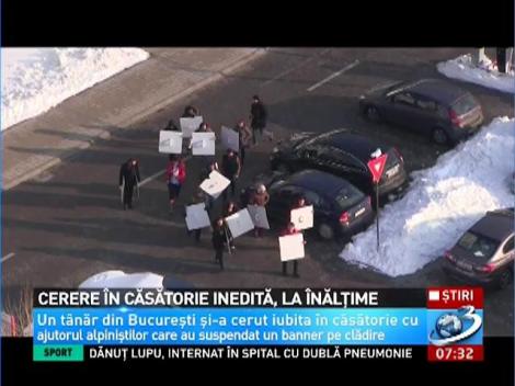 Cerere &icirc;n căsătorie inedită, la &icirc;nălţime